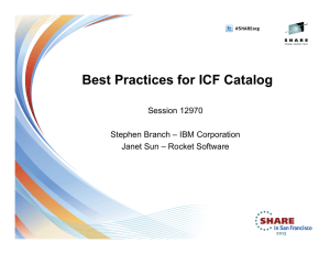 Best Practices for ICF Catalog