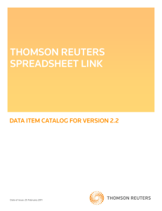 Data Item Catalog for Version 2.2