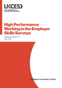 High Performance Working in the Employer Skills Surveys