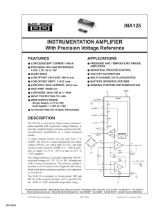 Instrumentation Amplifier with Precision Voltage Reference