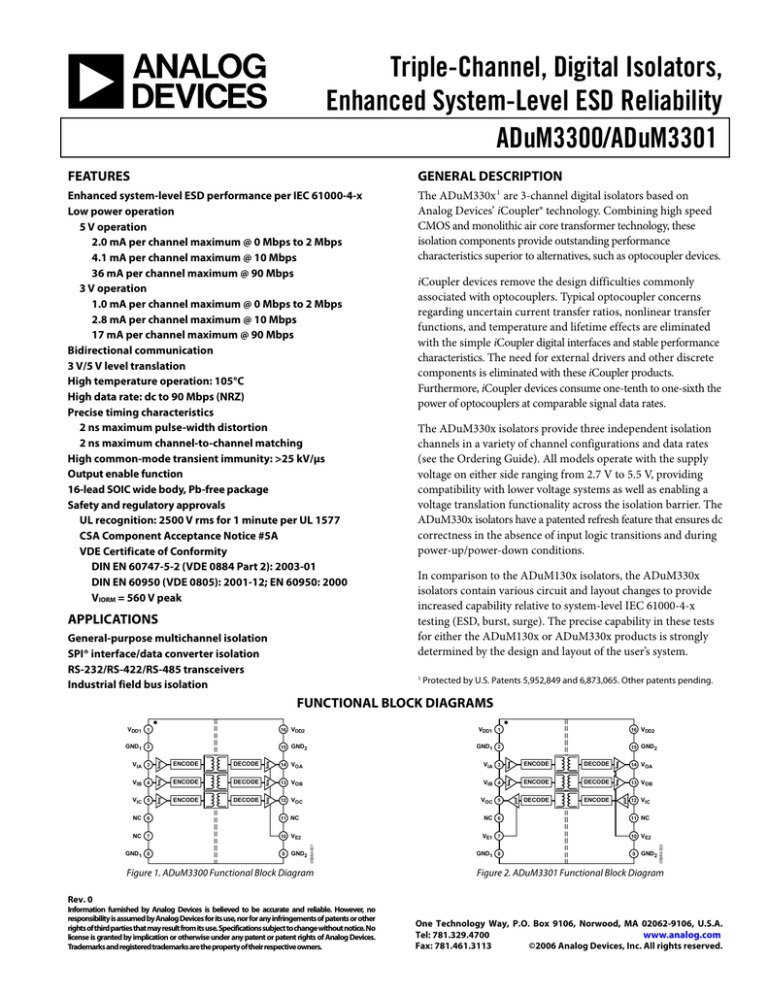 Analog Devices Adum Crwz Datasheet Pdf