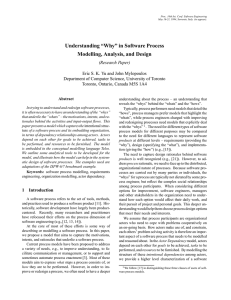 in Software Process Modelling, Analysis, and Design