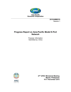 Progress Report on Asia-Pacific Model E-Port Network