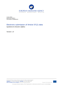 Electronic submission of Article 57(2) data: questions and answers
