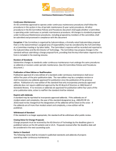 ANSI Continuous Maintenance Change Form