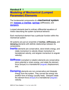 Modeling of Mechanical (Lumped Parameter) Elements