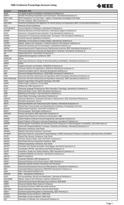 IEEE Conference Proceedings Acronym Listing Page 1