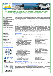 19th International IEEE Conference on Intelligent Transportation