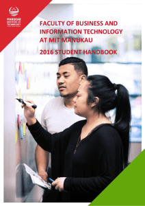 faculty of business and it at mit manukau student handbook 2016 8.0
