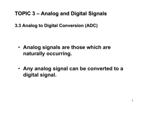 TOPIC 3 – Analog and Digital Signals • Analog signals are those