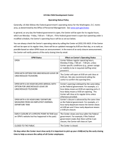 US Kids Child Development Center Operating Status Policy