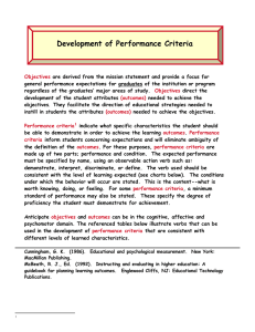 Development of Performance Criteria