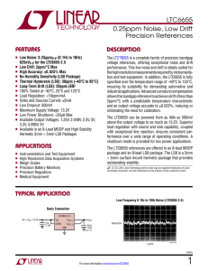 LTC6655 – 0.25ppm Noise, Low Drift Precision References