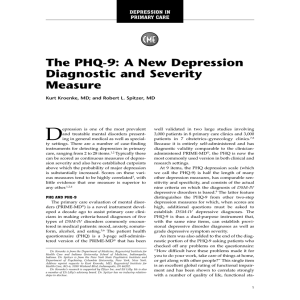 The PHQ-9: A New Depression Diagnostic and Severity