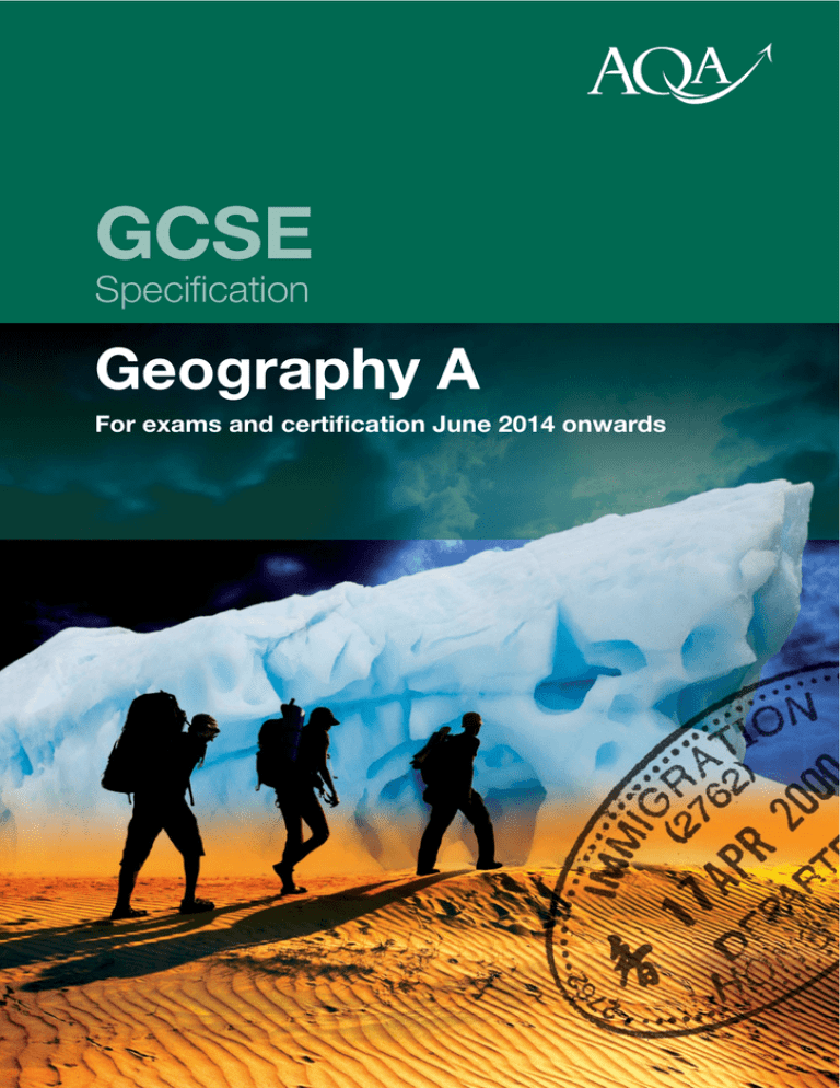 GCSE Geography (Specification A) Foundation Specimen Question