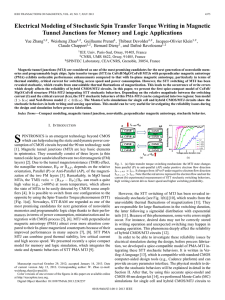Electrical Modeling of Stochastic Spin Transfer Torque Writing in