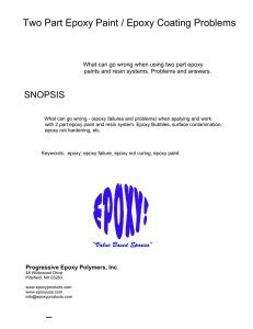 epoxy paint failure problems - Progressive Epoxy Polymers, Inc.