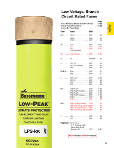 Bussmann Full Line Catalog # 1007 Section 1 Low Voltage Branch