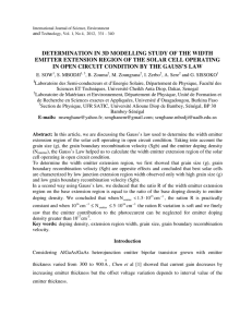 determination in 3d modelling study of the width emitter extension