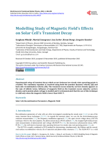 Modelling Study of Magnetic Field`s Effects on Solar Cell`s Transient