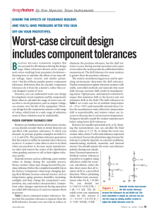 Worst-case circuit design includes component tolerances