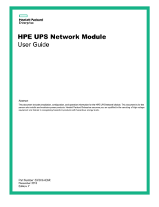 HPE UPS Network Module User Guide
