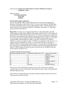 Excel Lesson: Using Excel to Determine if a Value is Within any