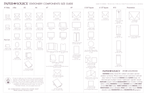 stationery components size guide