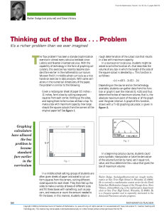 Thinking out of the Box . . . Problem