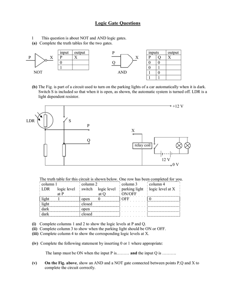 Logic Gate Questions