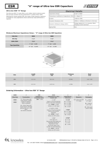 Ultra-low ESR Capacitors