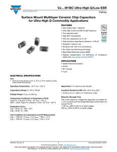 VJ....W1BC Ultra High Q/Low ESR Datasheet