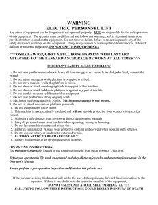 warning electric personnel lift