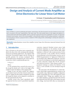 Design and Analysis of Current Mode Amplifier as Drive Electronics