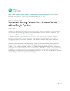 Variations Among Current-Sink/Source Circuits with a