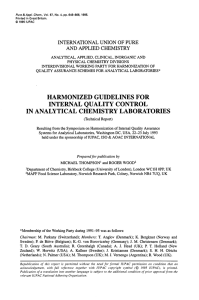 harmonized guidelines for internal quality control in analytical