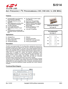 Si514 Data Sheet -- Any-Frequency I2C Programmable XO (100 kHz