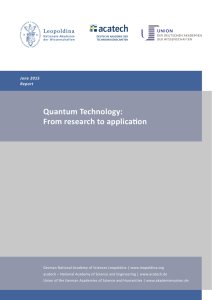 Quantum Technology: From research to application