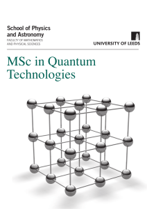 the Quantum Technologies MSc Brochure