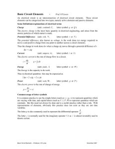 Basic Circuit Elements - Department of Electrical Engineering