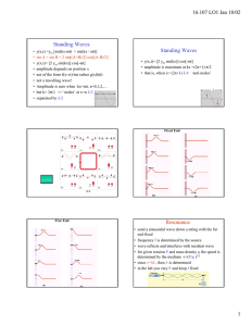 Standing Waves Standing Waves Resonance