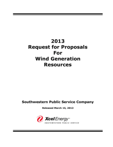 2013 Request for Proposals For Wind Generation