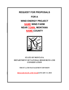 REQUEST FOR PROPOSALS FOR A WIND ENERGY PROJECT