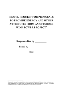 model request for proposals to provide energy and other attributes