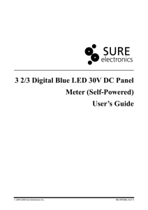 3 2/3 Digital Blue LED 30V DC Panel Meter (Self