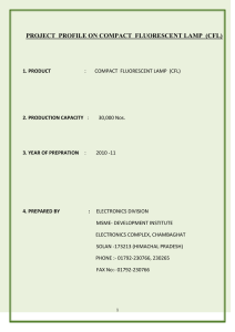 PROJECT PROFILE ON COMPACT FLUORESCENT LAMP (CFL)