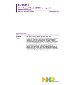 AN98091 CFL 13 W demo PCB with UBA2021 for integrated lamp