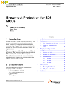 Brown-out Protection for S08 MCUs