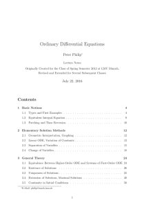 Ordinary Differential Equations - Ludwig-Maximilians