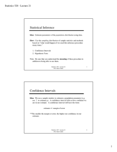 Statistical Inference Confidence Intervals